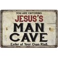 thumbnail image 1 of JESUS'S Man Cave Sign Rustic 12 x 18 Matte Finish Metal 112180035132, 1 of 1