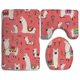 thumbnail image 1 of ABPHQTO Tesoros intemporales Alpacas Coral Juego de alfombras de baño de 3 piezas Alfombra de baño Alfombra de contorno y tapa de inodoro, 1 of 2