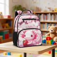 thumbnail image 2 of Jeiento Axolotl Kids Preschool Backpack 13.5", Cherry Blossom Lightweight Toddler Bookbag with Multiple Pockets, Dual Use Shoulder Bag for Travel Outdoor, 2 of 7