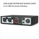 thumbnail image 3 of Interfaz de Audio USB 2 Entradas y 2 Salidas Kit de Estudio de 32 Bits/384 KHZ Tarjeta de Sonido Profesional para Grabación Phantom de 48 V, 3 of 5
