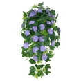 thumbnail image 2 of kkbbma under $5 Artificial Faux Hanging Plants Flowers for Outdoor Outside, Fake Silk White Morning Glory Long Vines UV Resistant Look Real for Home Porch Patio Balcony Planter Decoration, 2 of 5