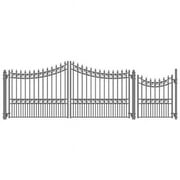 ALEKO SET18X4MOSD-UNB 18 & 4 ft. Moscow Style Steel Swing Dual Driveway with Pedestrian Gate