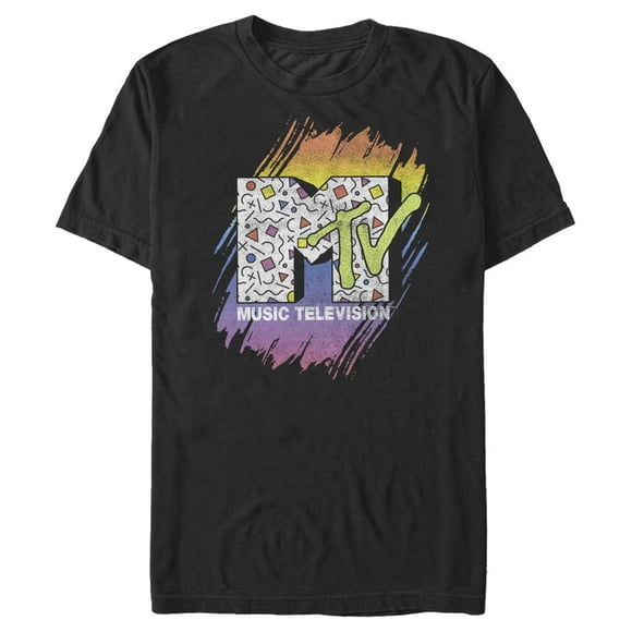 T-Shirt à Imprimé MTV 80S pour Hommes - Black - Moyen