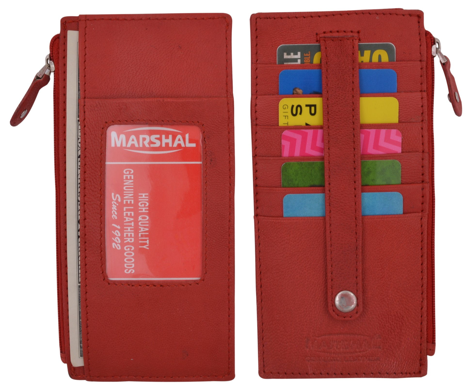 Marshal Wallet Leather All in One Card Case Holder Slim Wallet With a
