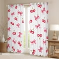 thumbnail image 2 of Manfei Lovely Bowtie Curtains and Drapes,Girl Bow Knot Black Out Curtains,Pink Cherry Curtains Pack of 2 (52x63 Each) For Girls,Microfiber Bedroom Decor, 2 of 6