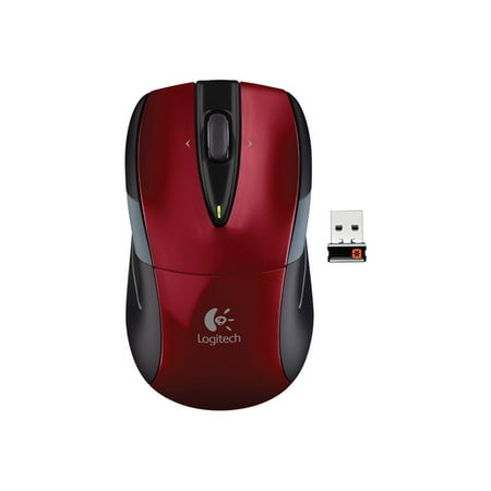 Logitech M525 Wireless Mouse, Compact, Right/Left, Red