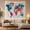 Color Splash Map, variant on World Map in Blue and Earthy Washes, Peaceful Watercolor for Travel Enthusiasts, Global Home Decor, Housewarming Gift, Tapestry Wall Hanging for Bedroom and Study Room