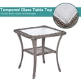thumbnail image 4 of MEETWARM 3 Piece Wicker Rocking Rattan Patio Outdoor Set with Glass-Top Coffee Table, Gray, 4 of 7