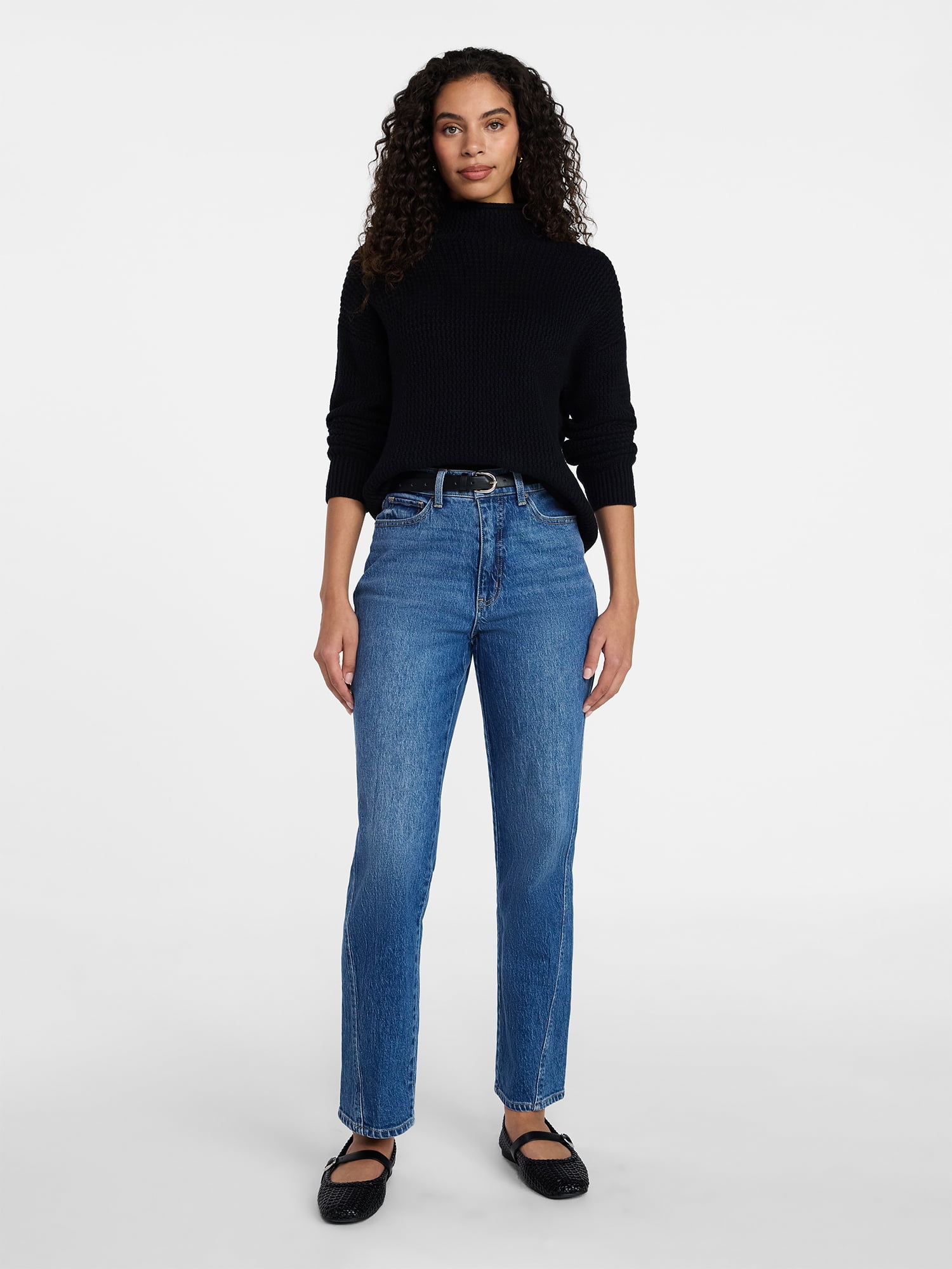 Time and Tru Women's Funnel Neck Sweater, Midweight, Sizes XS-XXXL