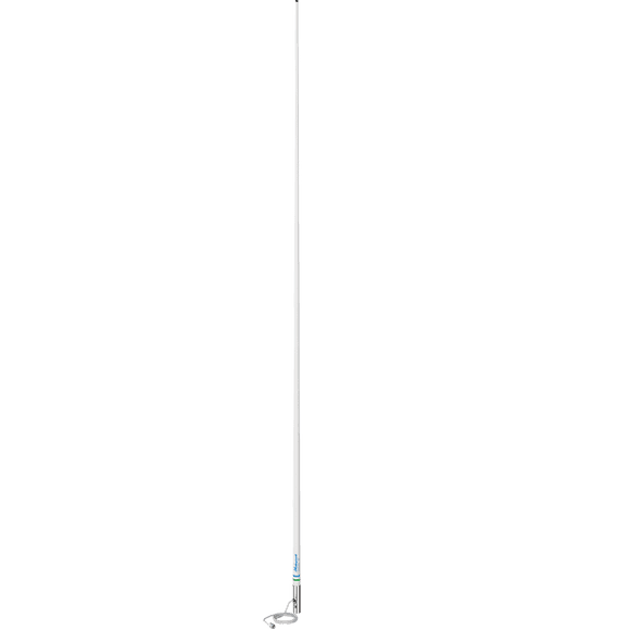 Shakespeare Antenne Radio VHF 5101 Classic Series; pour Utilisation avec Radio Marine VHF; Monopole; Longueur de 8 Pieds; Gain de 6 dB; Monture à Cliquet; Blanc; Embout en Laiton Plaqué Chrome
