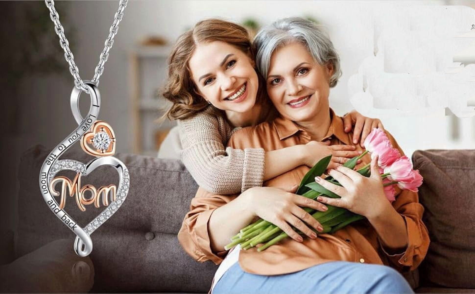 925 silver inlaid with diamonds Gifts for Women, Sterling Silver Mom Nana Grandma Necklace for Women, Birthday Mothers Day Jewelry Gifts for Mom Grandma Wife from Daughter Son