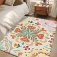 thumbnail image 5 of Kitchen Mats for Floor 3x5 Ft, Beige Boho Non Slip Area Rugs for Kitchen Bedroom Entryway, Retro Ethnic Shabby Colorful Floral Patterned Washable Carpet Runner Rug Floor Mats for Bedroom Home Decor, 5 of 9