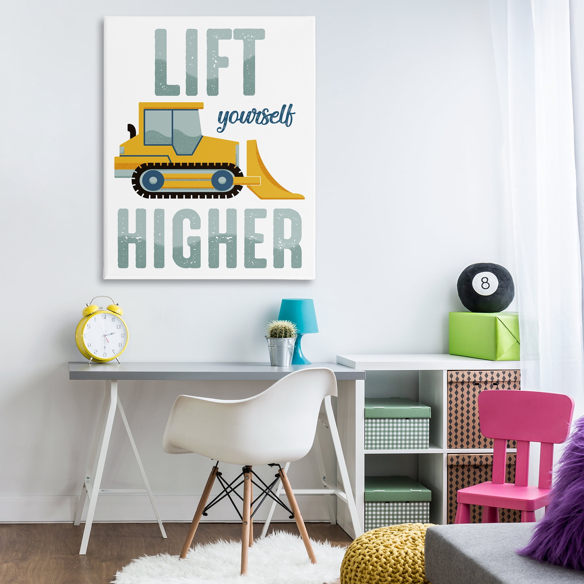 Stupell Industries Lift Yourself Higher Phrase Transportation Painting Wrapped Canvas Art Print Wall Art, 36 x 48