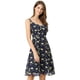 thumbnail image 2 of Vestido Aline con tirantes finos de verano para mujer Vestido de tirantes floral fruncido Azul L, 2 of 6