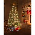 thumbnail image 5 of Hello Fall Cat Christmas Tree Skirt 48 Inches Large Christmas Skirt Tree, Thanksgiving Maple Leaf Black Plaid Tree Skirt Christmas Decorations for Fireplace Party Holidays Indoor Outdoor, 5 of 7