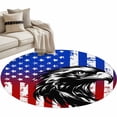 thumbnail image 2 of Round Area Rug 3ft, Independence Day American Flag Non-Shedding Washable Area Rug, July 4th Abstract Eagle Non Slip Low-Profile Circle Rugs for Living Room, Bedroom Dining Room, 2 of 9