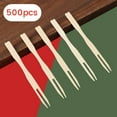 thumbnail image 2 of 500Pcs Bamboo Appetizer Forks, 3.5 Inch Mini Forks ,Disposable Wooden Small Fruit Food Picks, 2 of 4
