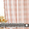 thumbnail image 4 of Exultantex Pink & White Checkered Semi-Sheer Curtains for Living Room, 2 Panels, 40"x63", Rod Pocket, Elegant Pom-Pom Trim, Light Filtering, 4 of 6