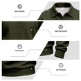 thumbnail image 4 of Men's Polo Shirts Long Sleeve Autumn Color Blocking Lapel Polo Shirt, 4 of 8