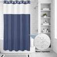 thumbnail image 2 of No Hook Shower Curtain, Navy Blue Striped Shower Curtains for Bathroom with See Through Top Window, Navy Blue White Farmhouse Stripes Waterproof & Washable Bath Curtain Stand Up Stall 36"x72", 2 of 9