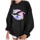 thumbnail image 5 of Sudadera extragrande de lana de manga larga con cuello redondo y estampado de océano salvaje para mujer Fridja fhghd273, 5 of 9