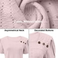 thumbnail image 3 of Camisas de Color Sólido para las Mujeres Manga Corta Cuello V Tops Casuales Blusa de Verano, Transpirable Hecha para Más Camisa Mujer Primavera Moda Tee Uso Diario, 3 of 8