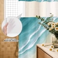 thumbnail image 3 of No Hook Shower Curtain, Teal Beach Coastal Shower Curtains for Bathroom with See Through Top Window, Summer Ocean Nautical Seaside Waterproof & Washable Bath Curtain Small Stall 36"x78", 3 of 9