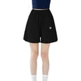 thumbnail image 2 of Girls' Quick Dry Elastic Waist Shorts, Casual Loose Wide Leg Running Shorts for Summer Black 120, 2 of 6