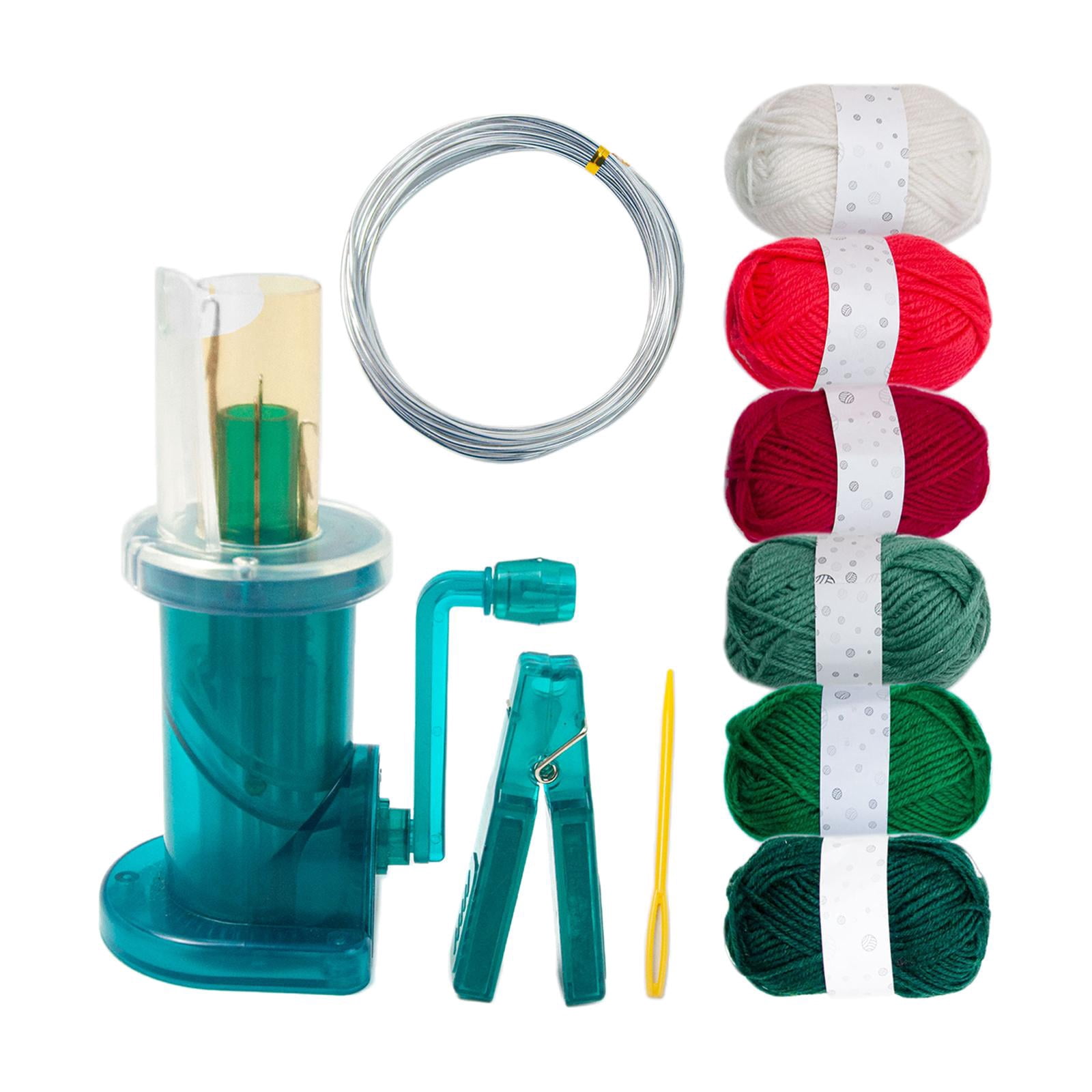 Easy Knitter Manual Spool Knitter Household Embellishment Rope Braider Mill Machine Knitting Tool for Bracelet Adult Sweaters 6 Colors Yarn green