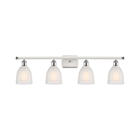Innovations 516-4W-WPC-G441-LED Brookfield 3 Light Bath Vanity Light part of the Ballston Collection, White and Polished Chrome
