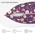 thumbnail image 3 of KLL Cute Squirrel Floral Decorative Throw Pillow Covers Velvet Soft for Couch Sofa Bedroom Living Room Outdoor (No pillow core)- 18"x18", 3 of 5