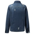 thumbnail image 3 of KaLI_store Womens Jacket Womens Jean Jacket Oversized Boyfriend Trucker Denim Jackets for Women Shacket Dark Blue,XXL, 3 of 4