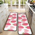 thumbnail image 4 of Kitchen Rugs Sets Of 2,Strawberry Plants Fruit Heart White Pattern Anti Fatigue Kitchen Mat Rugs Non Slip Washable,Decorative Kitchen Floor Mats for Kitchen,Sink,Laundry,17"x47"+17"x47", 4 of 5