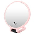 thumbnail image 2 of Portable Folding Adjustable 5X Magnifying Makeup Mirror (Pink), 2 of 13