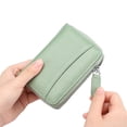 thumbnail image 4 of Estuche para tarjetas con cepillo antirrobo, estuche para tarjetas de gran capacidad, estuche de cuero auténtico, bolso para cambio de monedas, 4 of 4