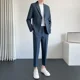 thumbnail image 4 of Conjunto de 2 piezas para hombre, chaqueta gris, traje informal completo para hombre, tendencias de ropa de primavera y otoño de Corea, disfraces, pantalones de lujo, ceremonia, 4 of 5