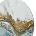 thumbnail image 3 of Designart "Modern Contemporary Abstract Grey and Gold IV" Abstract Marble Metal Round Wall Art, 3 of 5