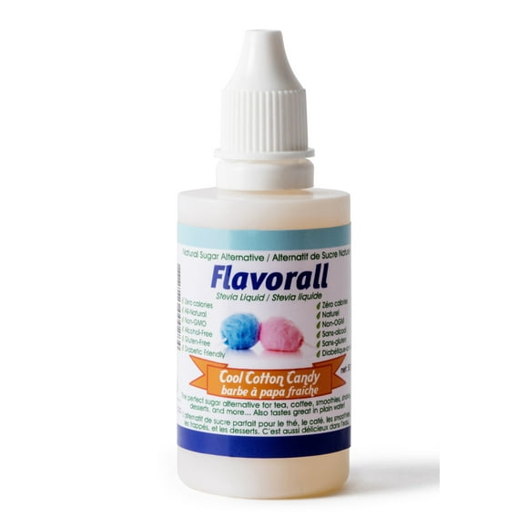 Greeniche Natural | Flavorall Cool Cotton Candy | 50 ML | Organic and Pure Stevia Sweetener Drops | Perfect Sugar Alternative | No Bitter Aftertaste