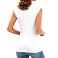thumbnail image 3 of Bibifish Womens Tees Crew Neck Sleeveless Raglan Sleeve Seam Fitted Solid T-Shirts Layering Casual Street Style Everyday Tops, 3 of 6
