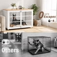 thumbnail image 5 of YOKWOK 48 Inch Large Furniture-Style Dog Crate, Heavy Duty Chew-Proof Metal Dog Cage with Water Resistant Wooden Top & Double Lock Doors, XL Indoor Dog Kennel for Large Dogs, White, 5 of 7
