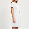 thumbnail image 6 of Byworldtasic Women's 2026 T Shirt Dress Summer Casual Flowy Short Sleeve Ruched Waistline Round Neck Going Out Dress, 6 of 7