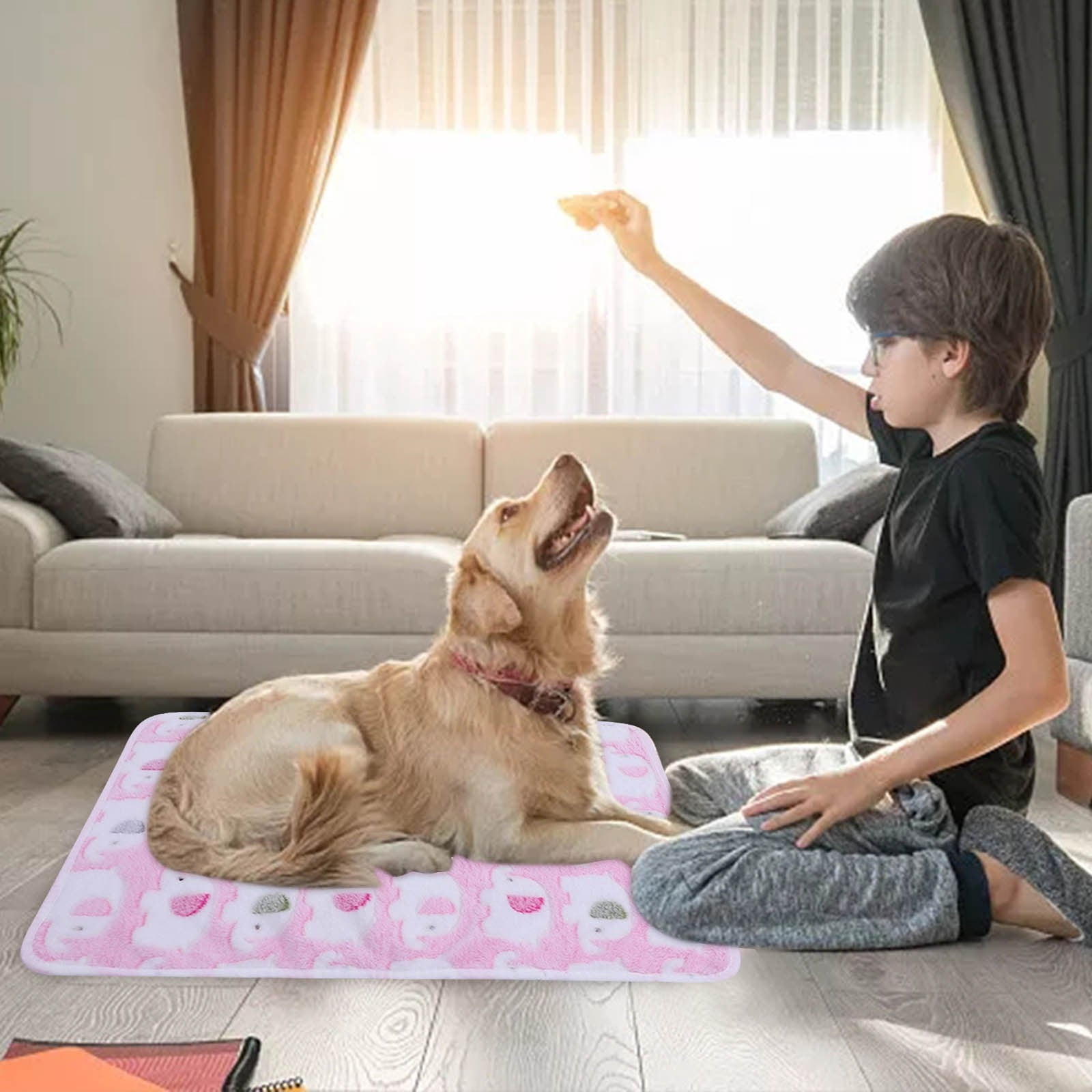 Reversible Soft Pet Bed Mat with Comfortable Cushioned Support Washable Durable Floor Crate Pad for Dogs and Cats