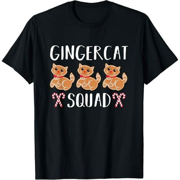 Christmas Gingerbread Cat Gingercat Squad T-Shirt tee