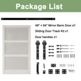 thumbnail image 3 of 48'' x 84'' 3-Piece Frosted Glass Sliding Barn Door – MDF & Solid Wood 3-Lite Interior Closet Door with Installation Hardware Kit, 3 of 8