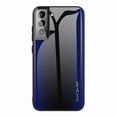 thumbnail image 1 of Tarise Case for Samsung Galaxy S22 Plus, Tempered Glass Back Shell Soft TPU Bumper Edge Cover Fashion Luxury Slim Hybrid Hard Back Phone Case Cover for Samsung Galaxy S22+ 5G 6.6" 2022, Darkblue, 1 of 6