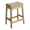 thumbnail image 1 of HomePop Blake 24" Wood and Fabric Backless Counter Stool in Brown, 1 of 4