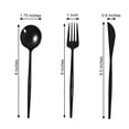 thumbnail image 2 of BalsaCircle 24 Black Disposable Premium Plastic Cutlery Spoon Fork Knife Set Wedding Party Decorations, 2 of 8