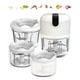 thumbnail image 1 of (100+250+350ML) Mini picador de alimentos inalámbrico blanco de 3 piezas, pequeño procesador de alimentos para ajo, nueces y carne, 1 of 5