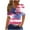 S9-Multicolor, variant on successthop 4th of July Clothes Women Flags Plus Size Anniversary T Shirt Casual Shirts V Neck 3/4 Sleeve Tops Red XL