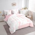thumbnail image 3 of Homewish Pet Animal Lovers 7-Piece Bedding Comforter Set,Cartoon Dogs Silhouette King Bedding Sets,Pink White Bed Sheets Fot Girl Boys,Microfiber Bedroom Decor Reversible, 3 of 8